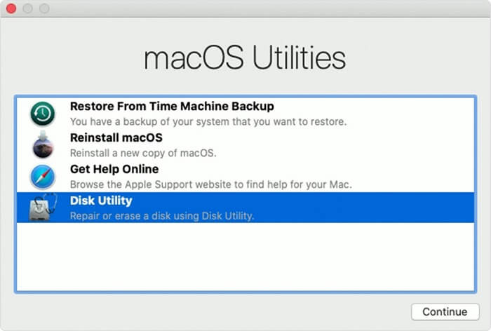 Disk Utility auf Mac