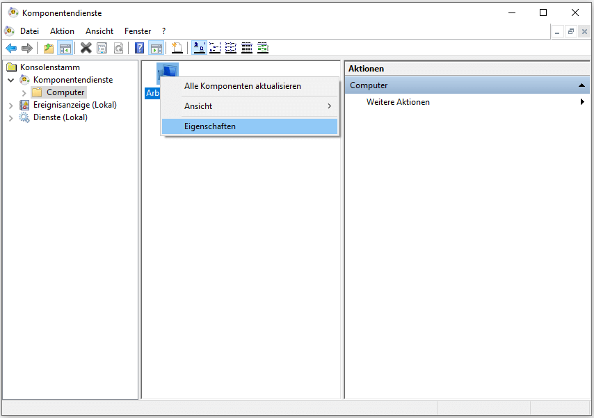 Komponentendienste Arbeitsplatz