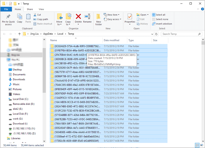 Temporäre Dateien löschen