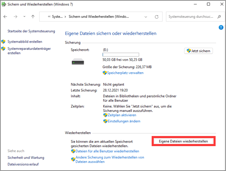 Versehentlich gelöschte Ordner aus der Sicherung wiederherstellen und wiederherstellen - 2