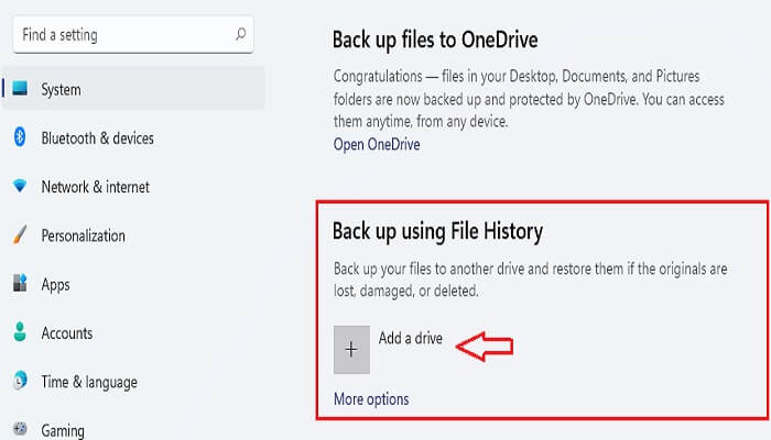 Automatische Backups unter Windows 11 mit Dateiversionsverlauf - Schritt 1