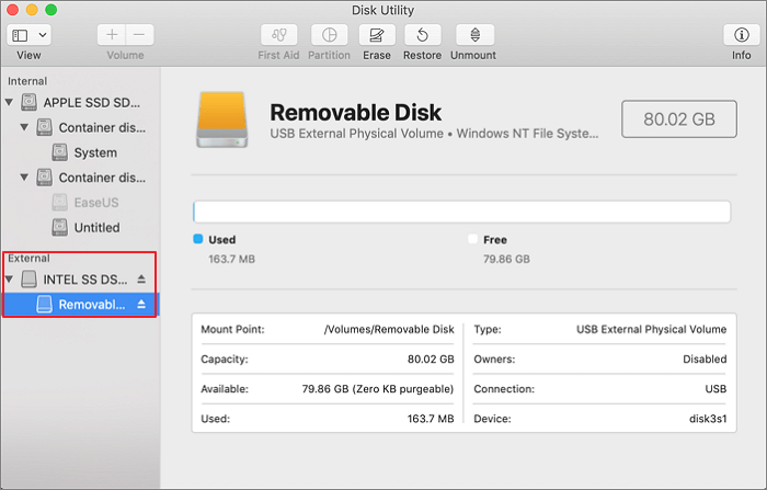 USB-Laufwerk auswählen