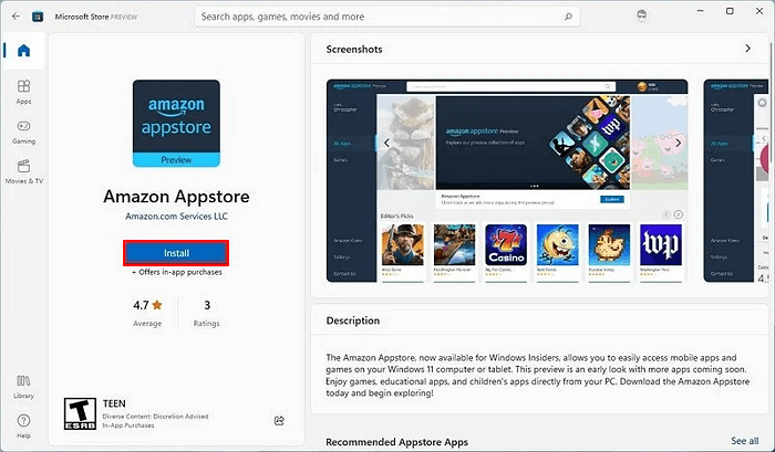 Amazon Appstore öffnen