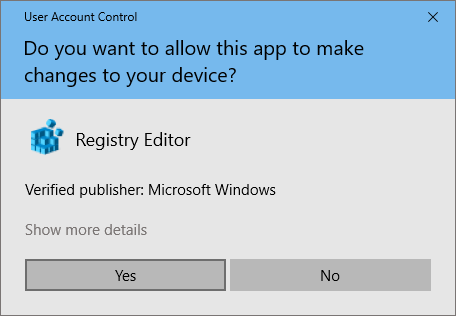 Registry Editor starten