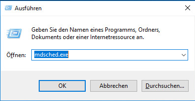 RAM auf Fehler testen mit Systemspeicherdiagnose -1