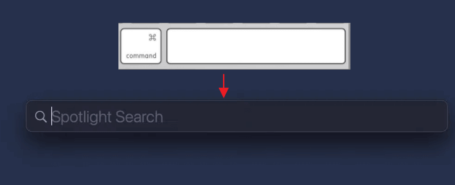 Befehlstaste und Leertaste drücken