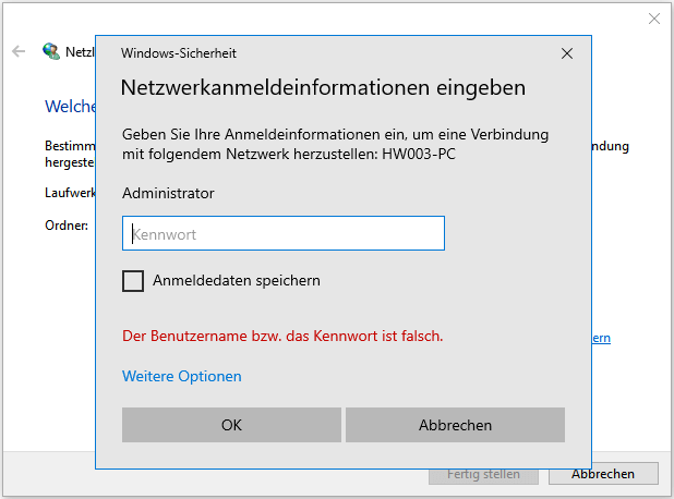 Netzlaufwerk verbinden - Schritt 4