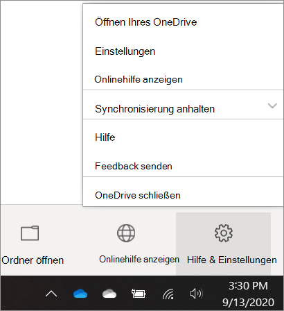 Onedrive Cloud öffnen