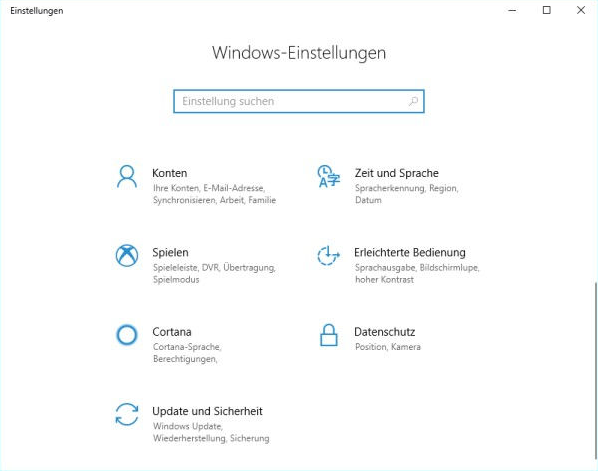Öffnen Sie die Windows-Einstellungen