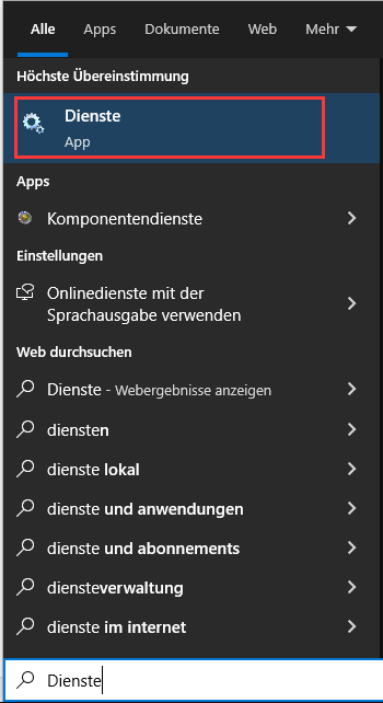 Suche nach Dienstleistungen