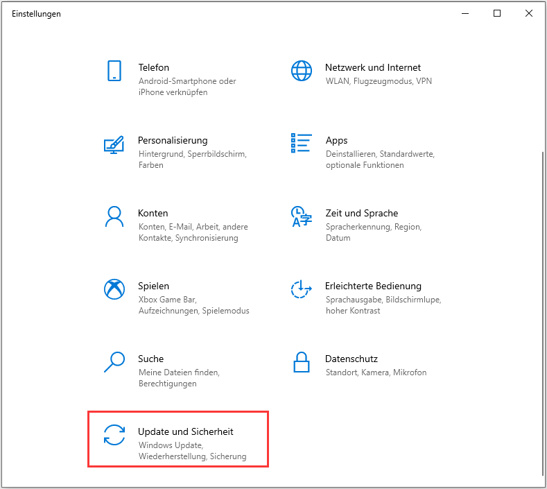 Update und Sicherheit