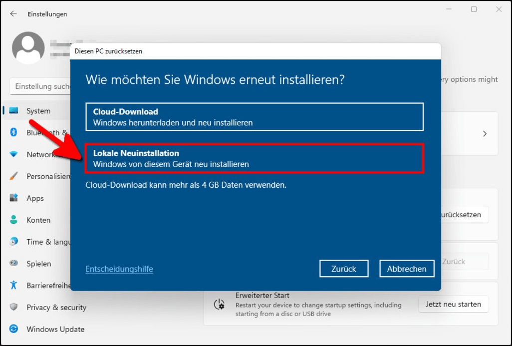 Windows 11 zurücksetzen - 4