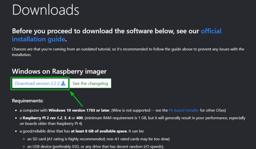 Windows on Raspberry Imager herunterladen