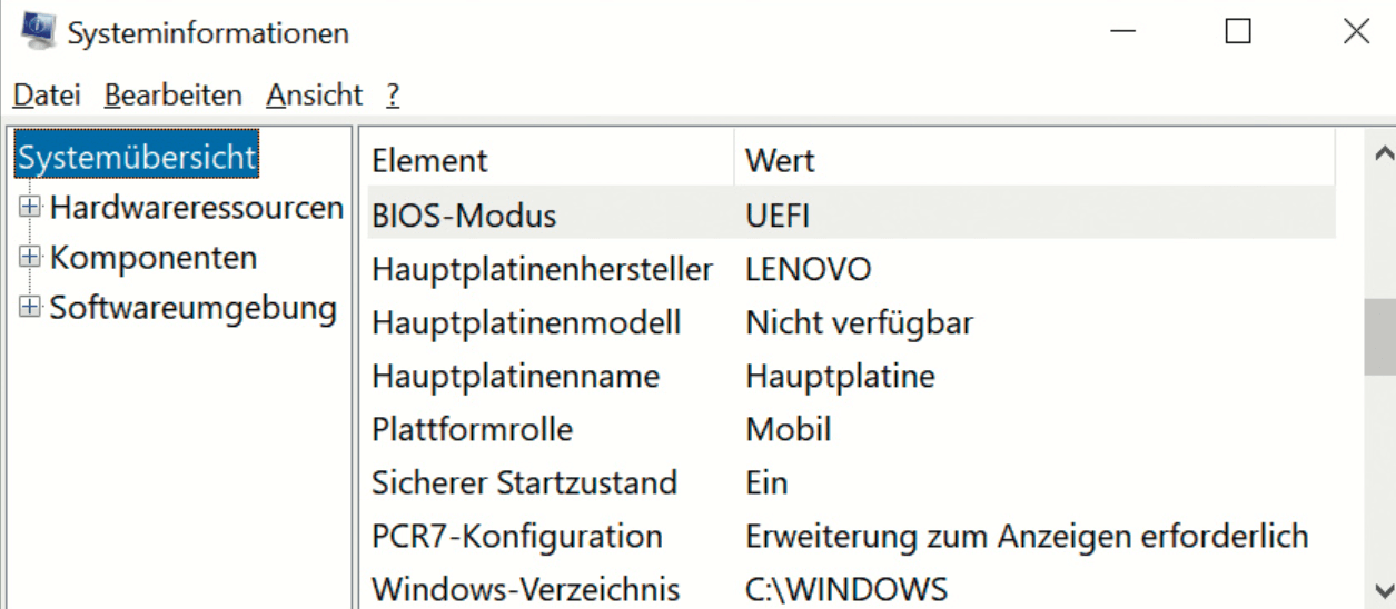Überprüfen Sie den Startmodus des Computers