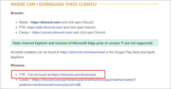 Discord PTB installieren