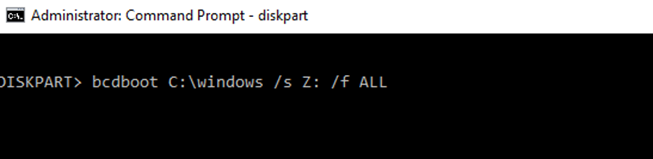 Boot-Konfigurationsdaten mit diskpart repatieren schritt 4