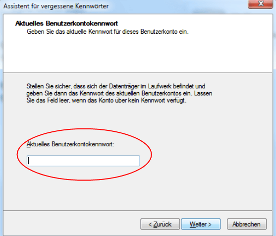 aktuelles Benutzerpasswort