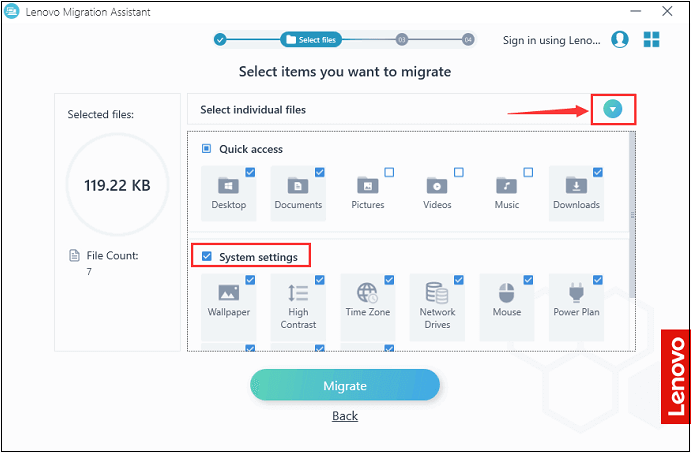 Lenovo Daten über Netzwerk übertragen