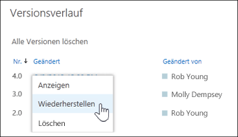 OneDrive Versionsverlauf wiederherstellen