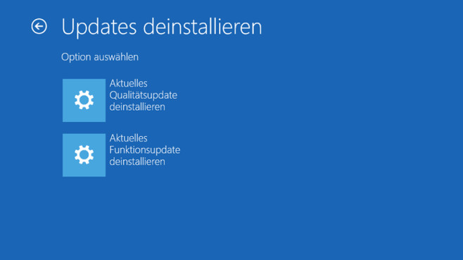 Windows Updates deinstallieren Schritt 2