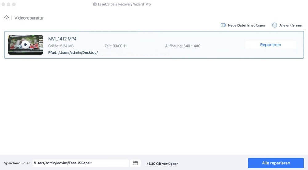 Videos auf dem Mac reparieren - 2