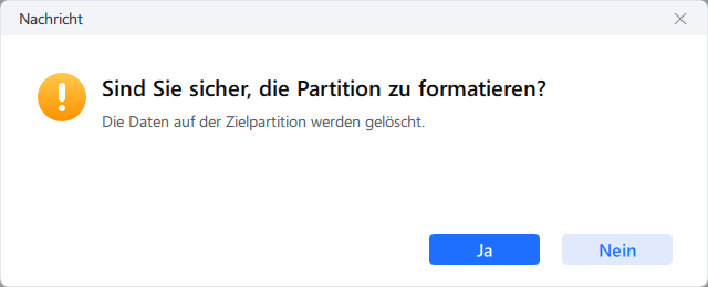 Formatieren der Festplattenpartition - Schritt 4