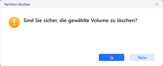 Partition löschen - Schritt 2