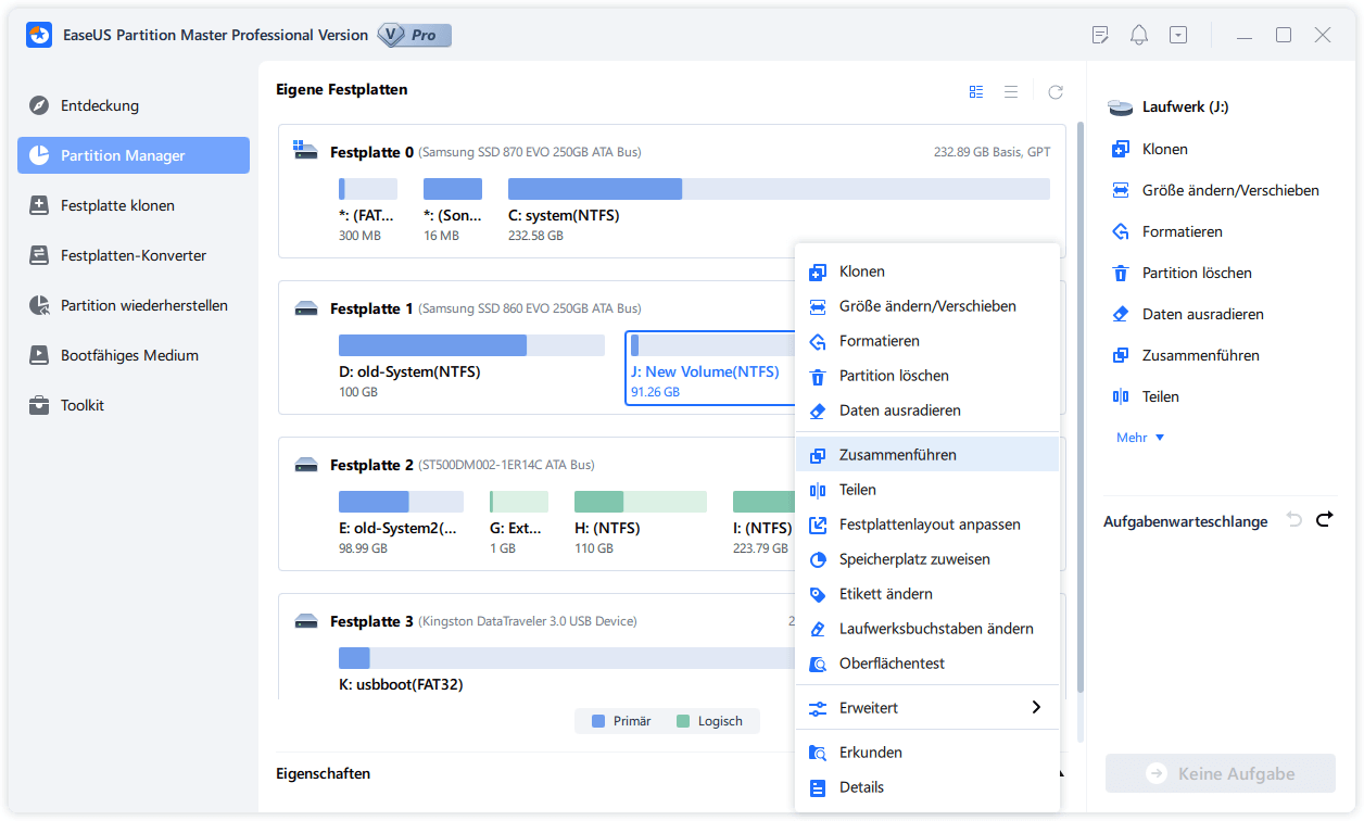 Systempartition vergrößern