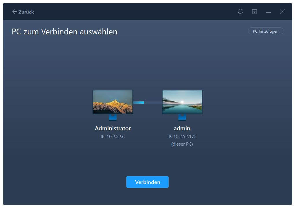 Daten auf dem alten PC werden gescannt und analysiert
