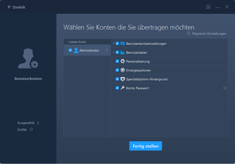 Benutzerkonto von einem PC auf den anderen übertragen - Schritt 4