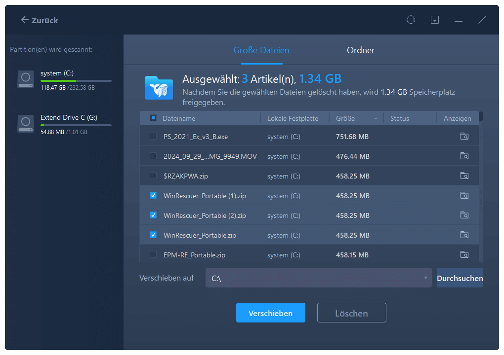Übertragung großer Dateien - 3