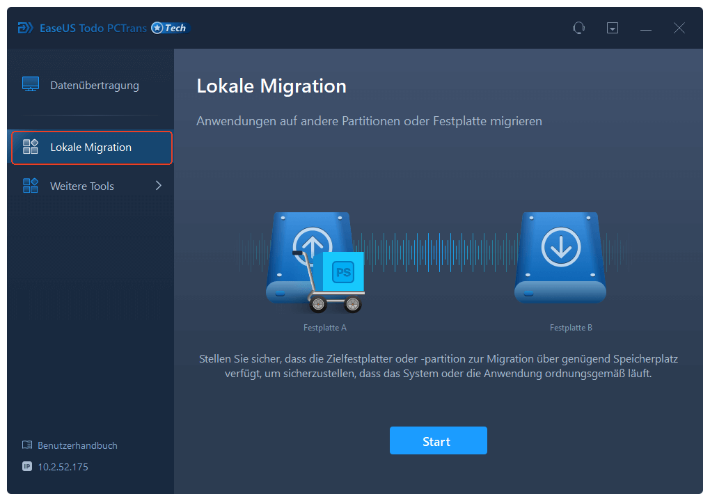 Lokale Übertragung auswählen