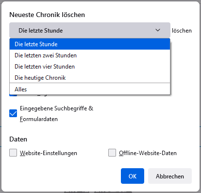 Den Cache in Firefox löschen - Schritt 3