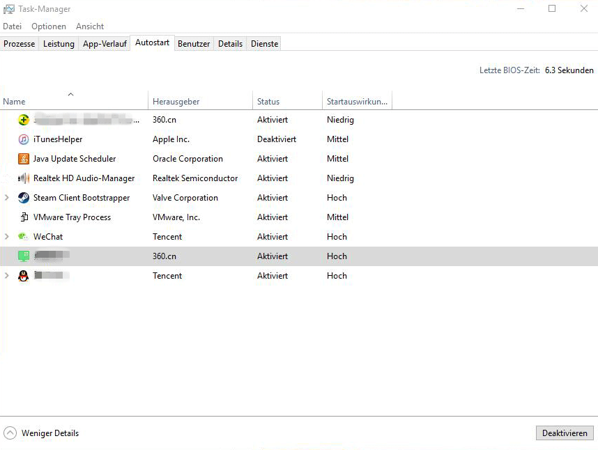 Autostart-Programme deaktivieren