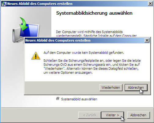 Neues Abbild des Computers erstellen