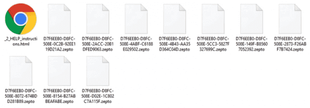 Zepto verschlüsselte Dateien