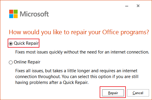 Microsoft Office reparieren