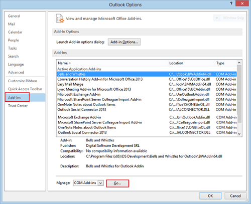 Add-Ins von Drittanbietern entfernen