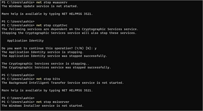 Beenden Sie den Windows Update-Dienst