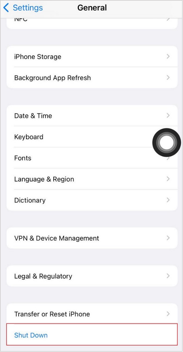 Wählen Sie die Option zum Herunterfahren