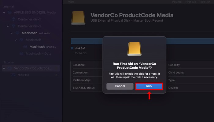 Auf Ausführen klicken