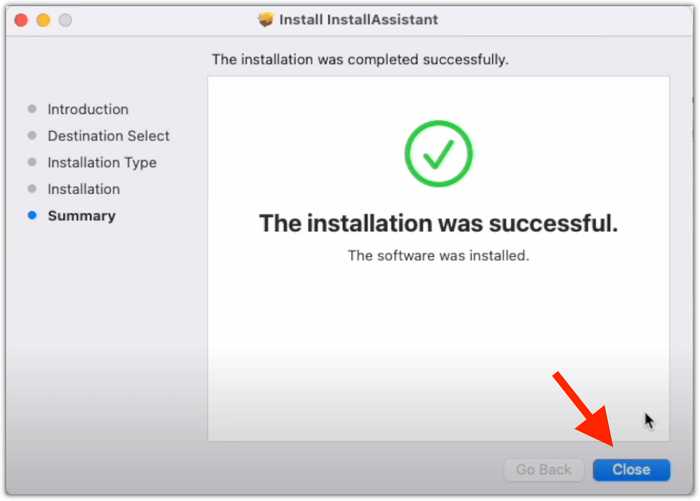 macOS-Installation schließen