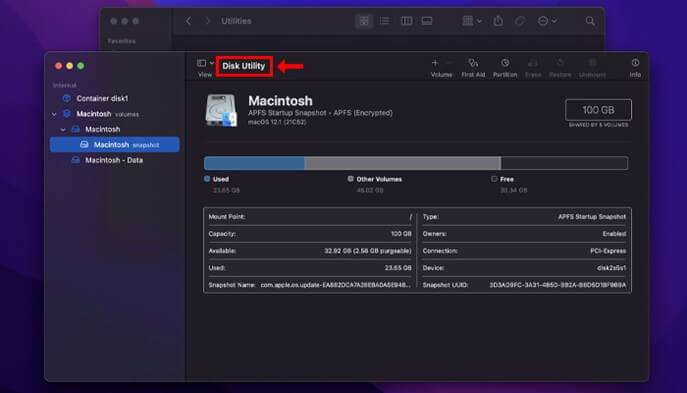 Doppelklick auf das Festplattendienstprogramm
