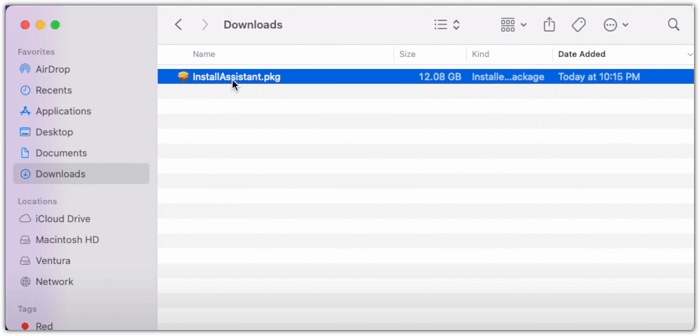 Öffnen Sie den Installationsassistenten auf dem Mac