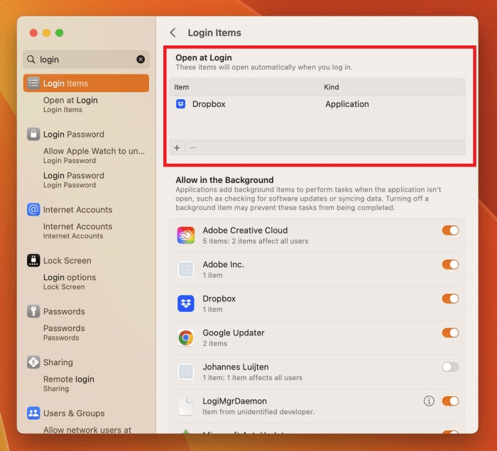 Unnötige Startprogramme auf dem Mac entfernen