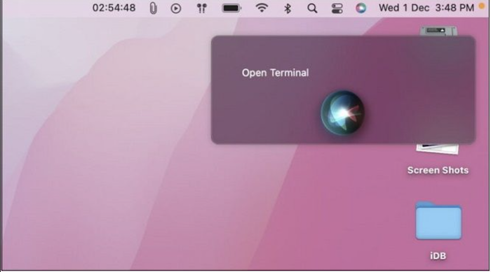 Terminal mit Siri öffnen