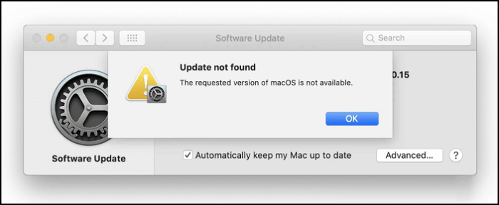 macOS-Fehler 'Update nicht gefunden' beheben