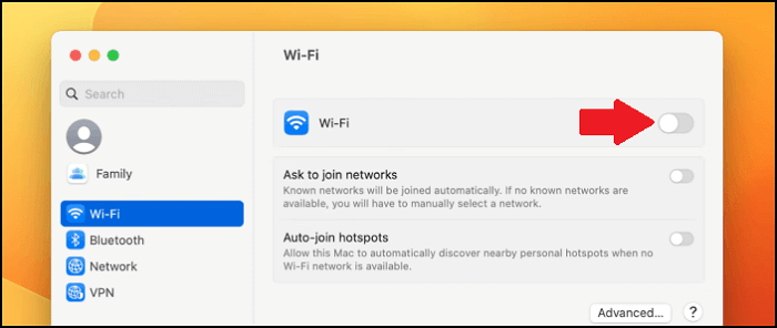 macOS Ventura Wi-Fi Problem beheben, indem man es ausschaltet