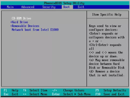 Bios Bootreihenfolge einstellen