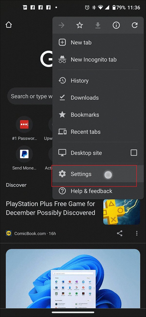 Auf Einstellungen klicken